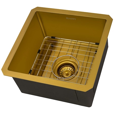 Ruvati Sink, Stainless Steel, 15" W x 15" L x RVH7015GG